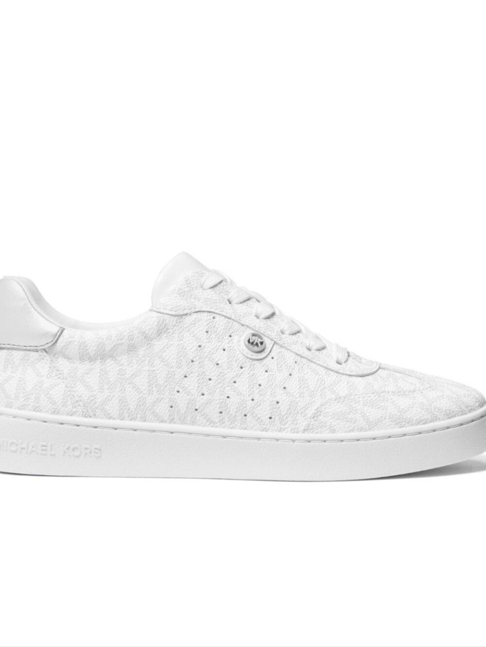 Michael Kors All-White MK Monogram Low-Top Sneaker